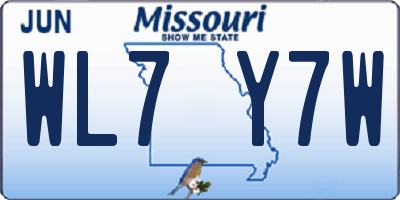 MO license plate WL7Y7W