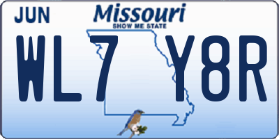 MO license plate WL7Y8R