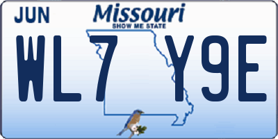 MO license plate WL7Y9E
