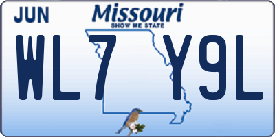 MO license plate WL7Y9L
