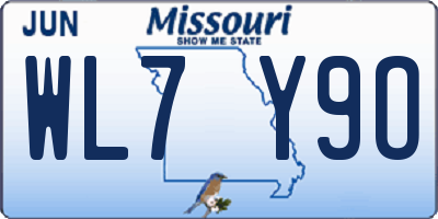 MO license plate WL7Y9O