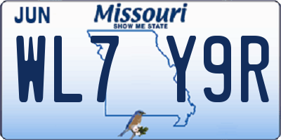 MO license plate WL7Y9R