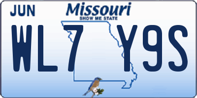 MO license plate WL7Y9S