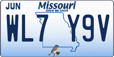 MO license plate WL7Y9V
