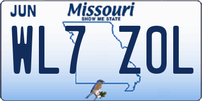 MO license plate WL7Z0L