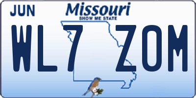 MO license plate WL7Z0M