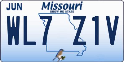 MO license plate WL7Z1V