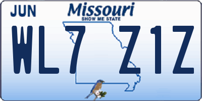 MO license plate WL7Z1Z