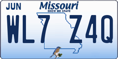 MO license plate WL7Z4Q