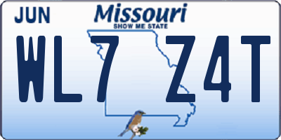 MO license plate WL7Z4T