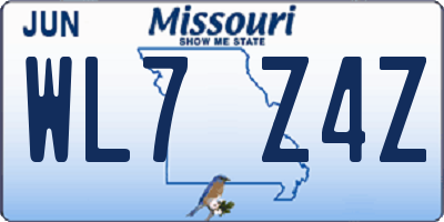 MO license plate WL7Z4Z