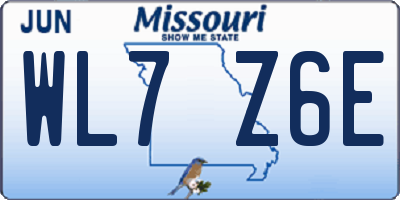 MO license plate WL7Z6E