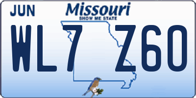 MO license plate WL7Z6O