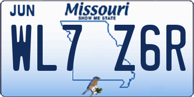 MO license plate WL7Z6R