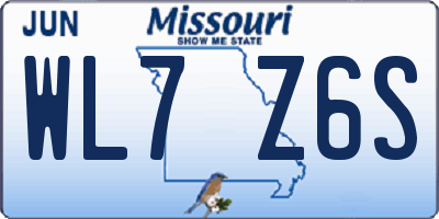 MO license plate WL7Z6S