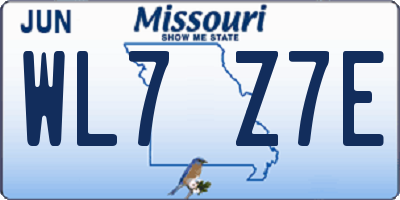 MO license plate WL7Z7E
