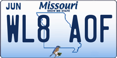 MO license plate WL8A0F