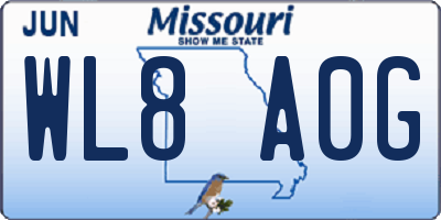 MO license plate WL8A0G