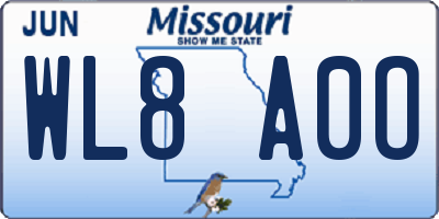 MO license plate WL8A0O