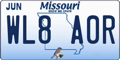MO license plate WL8A0R