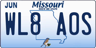 MO license plate WL8A0S