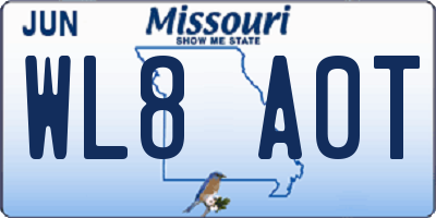 MO license plate WL8A0T