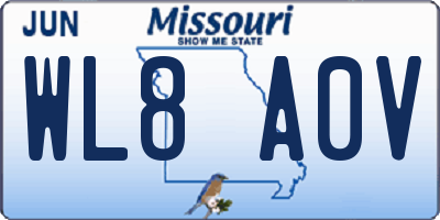 MO license plate WL8A0V