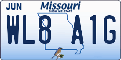 MO license plate WL8A1G