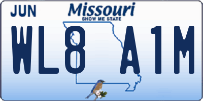MO license plate WL8A1M