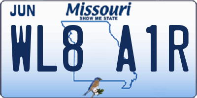 MO license plate WL8A1R