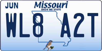 MO license plate WL8A2T