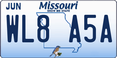 MO license plate WL8A5A
