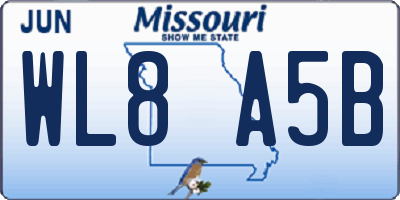 MO license plate WL8A5B