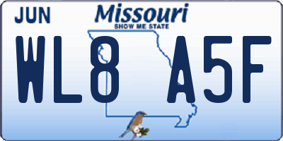 MO license plate WL8A5F