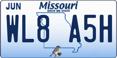 MO license plate WL8A5H