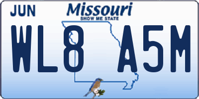 MO license plate WL8A5M