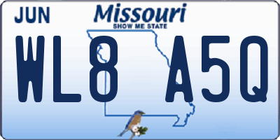 MO license plate WL8A5Q