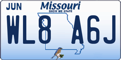 MO license plate WL8A6J
