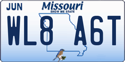 MO license plate WL8A6T