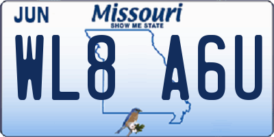 MO license plate WL8A6U