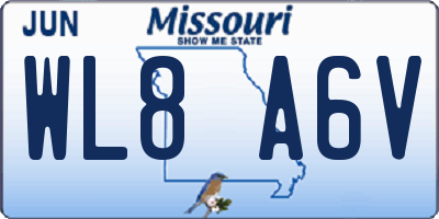 MO license plate WL8A6V