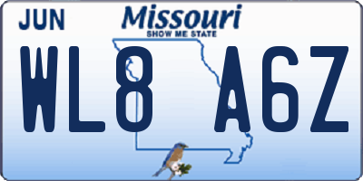 MO license plate WL8A6Z