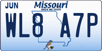 MO license plate WL8A7P