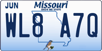 MO license plate WL8A7Q