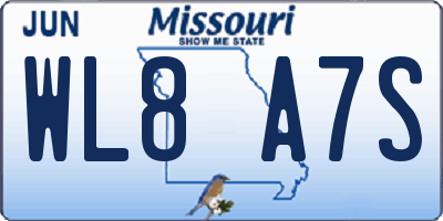 MO license plate WL8A7S