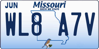 MO license plate WL8A7V