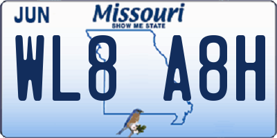 MO license plate WL8A8H