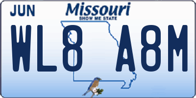 MO license plate WL8A8M