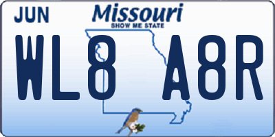 MO license plate WL8A8R