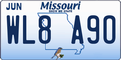 MO license plate WL8A9O